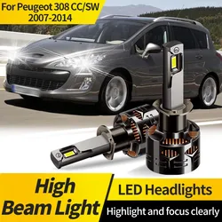 2PCS For Peugeot 308 CC/SW 2007-2014 H1 LED High Power Headlights 110W 30000LM H1 High Beam Lamp 6000K 12V Replacement Bulbs