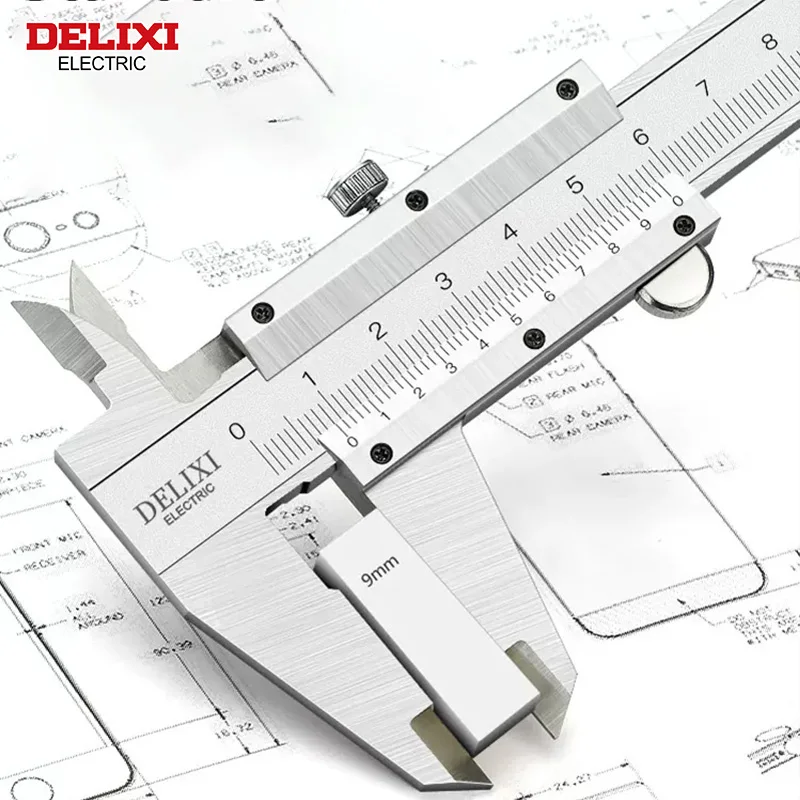 DELIXI ELECTRIC High Precision Caliper Stainless Steel Durable Inspection Tool Height and thickness measuring MachineryToolRuler