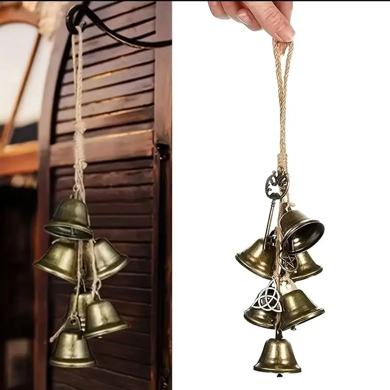 【IIOO】Iron Witch Wind Chimes, Decorative Door Handle Bells, Home Protection & Room Decor, Non-Electric Hanging Pendant
