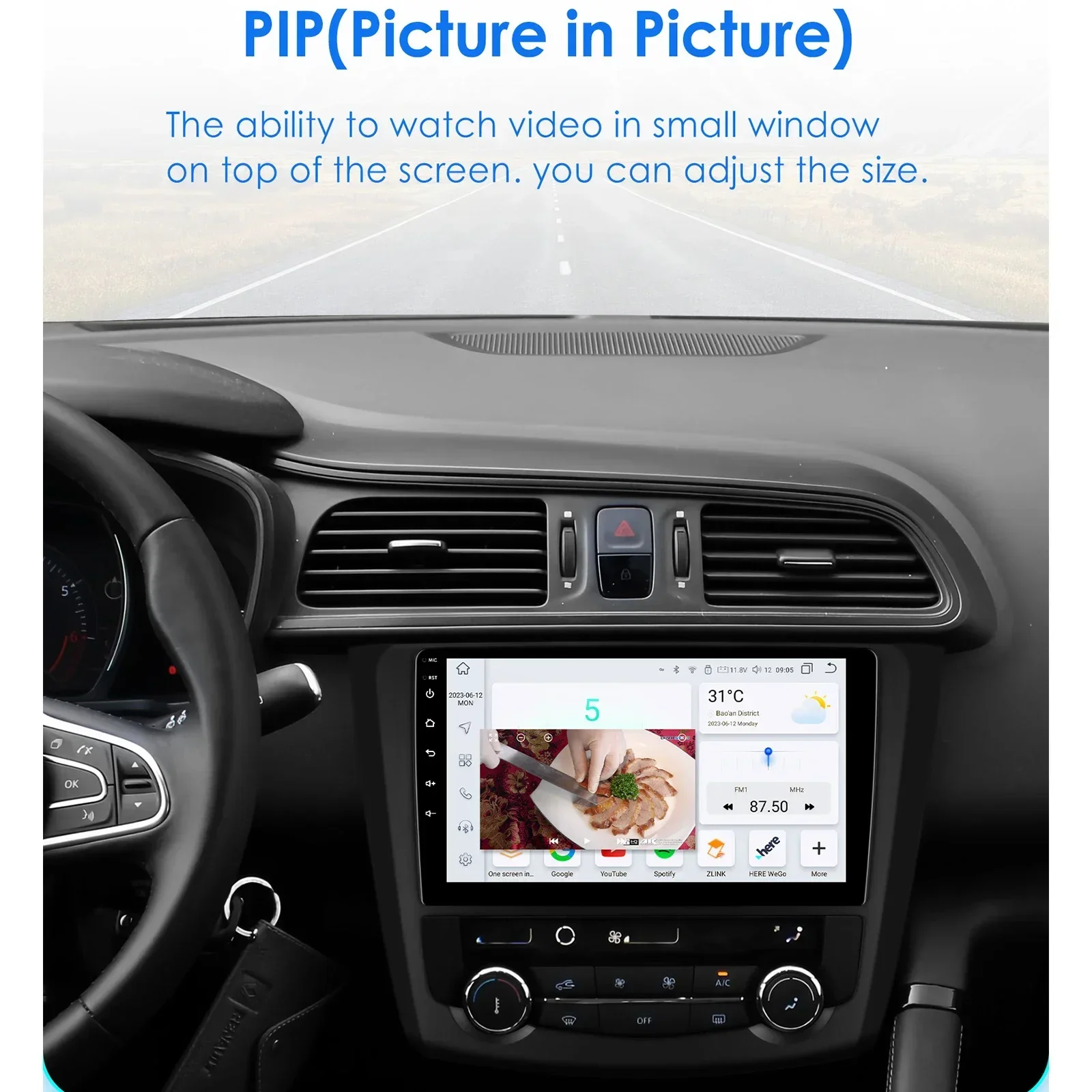 Hizpo-ルノーカジャー2015-2019用カーラジオ,マルチメディアプレーヤー,9インチ,Carplay, 4g,2 Din, Android 13,ビデオ,GPS, DSP,wifi