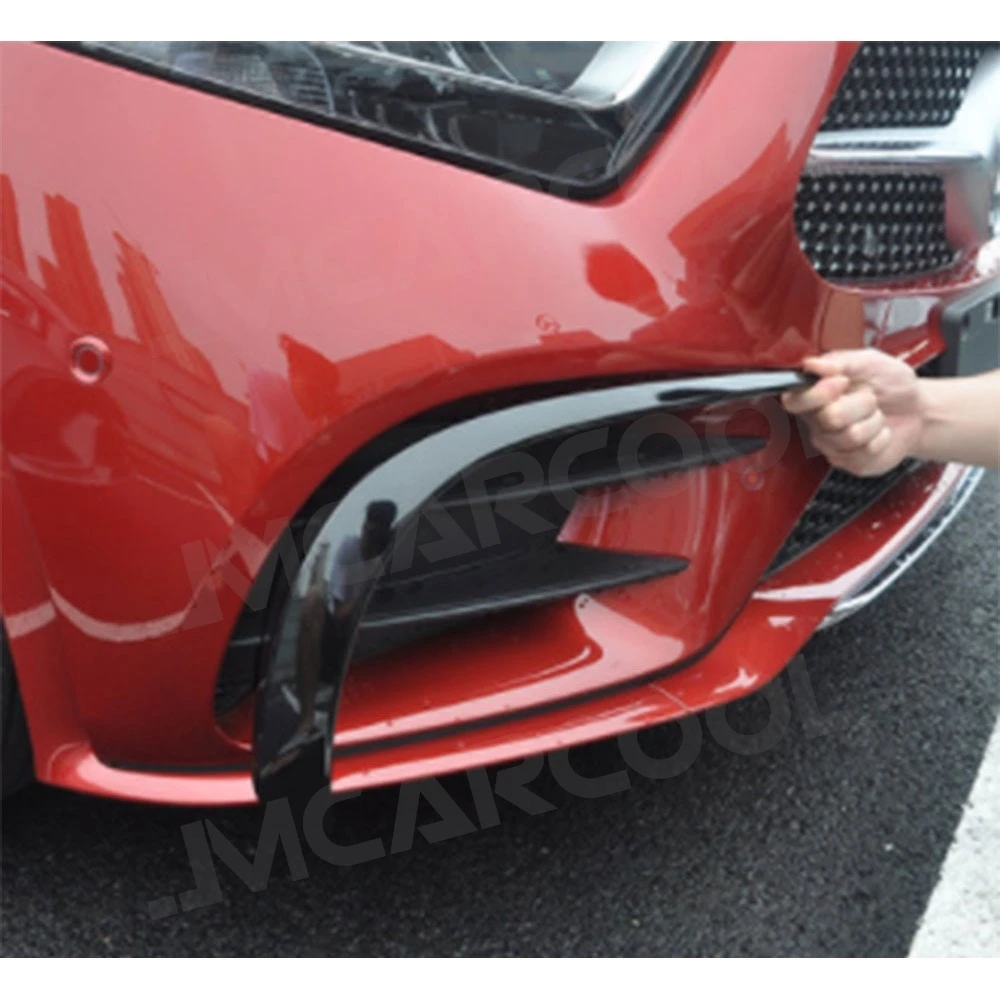 Carbon Fiber Front Bumper Fins for Mercedes Benz CLS Class W257 CLS260 300 350 450 CLS53 AMG63 Style  Car Accessories Spliters