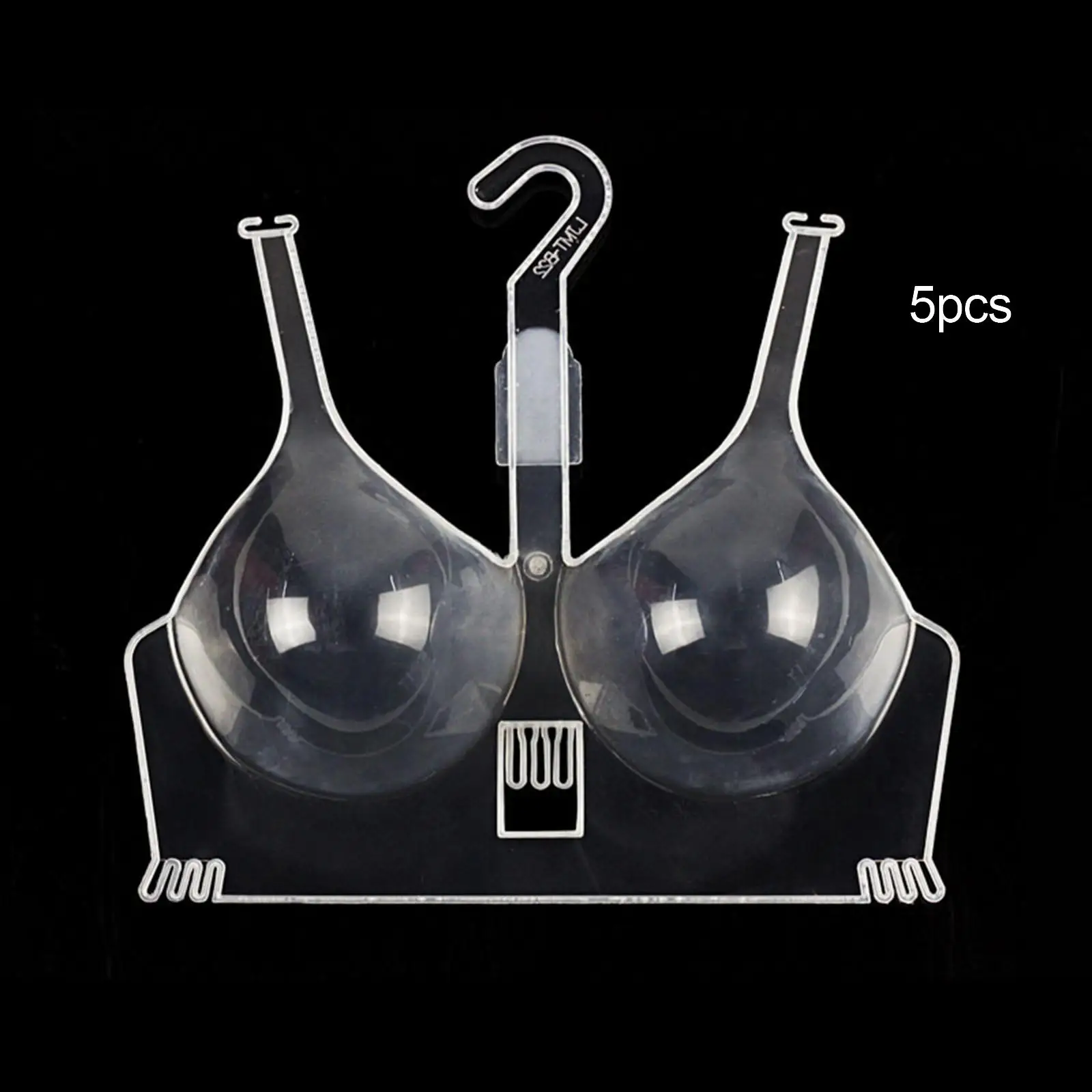 5Pcs Clear Bras Display Rack Hanging Bras Hangers Multifunctional Space Saving for Shop