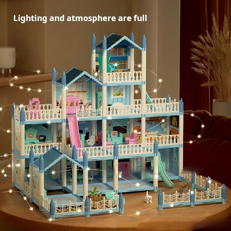 Casa delle bambole fai-da-te da 11 stanze con luci a LED, kit di costruzione di case da sogno in miniatura, regalo creativo per ragazze e bambini dai 6 anni in su