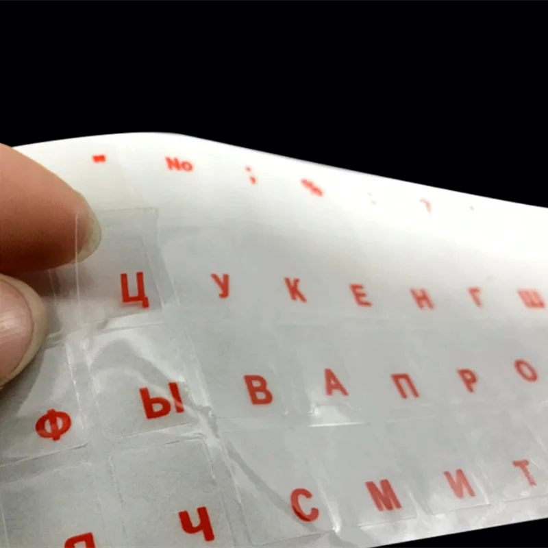 Russische transparente Tastaturaufkleber, Sprache, Alphabet, schwarz-weißes Etikett für Computer, PC, Staubschutz, Laptop-Zubehör – Detail 4
