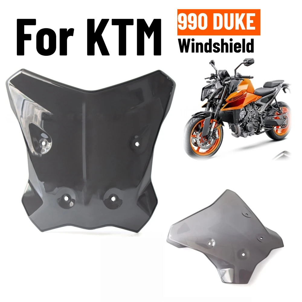 

Windshield For 990 DUKE 990Duke 990 Duke 2024-2026 Motorcycle Sport Front Wind Deflector Windscreen Screen Accessories