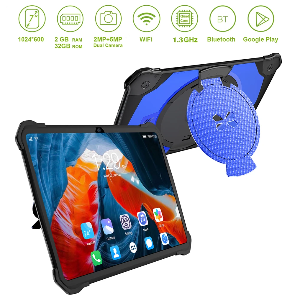 Tableta de 7 pulgadas para niños, Tablet de aprendizaje de cuatro núcleos, 32GB, cámaras duales, WiFi, Bluetooth, juguete educativo para niños