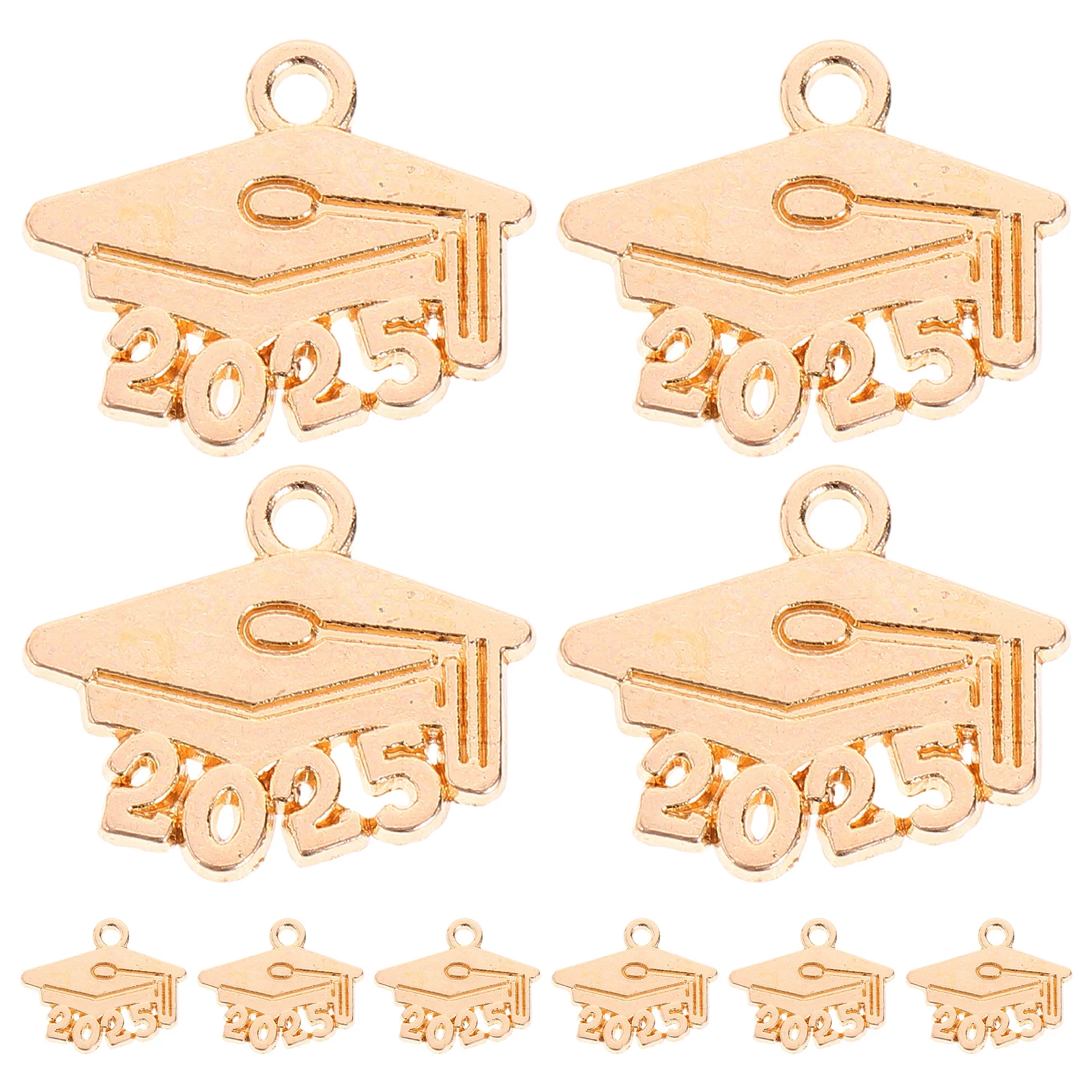 

100 Pcs Graduation Cap Pendant Mini Metal Year Number Jewelry DIY Pendants Decorations Durable Alloy Grad Caps Charms Bracelet