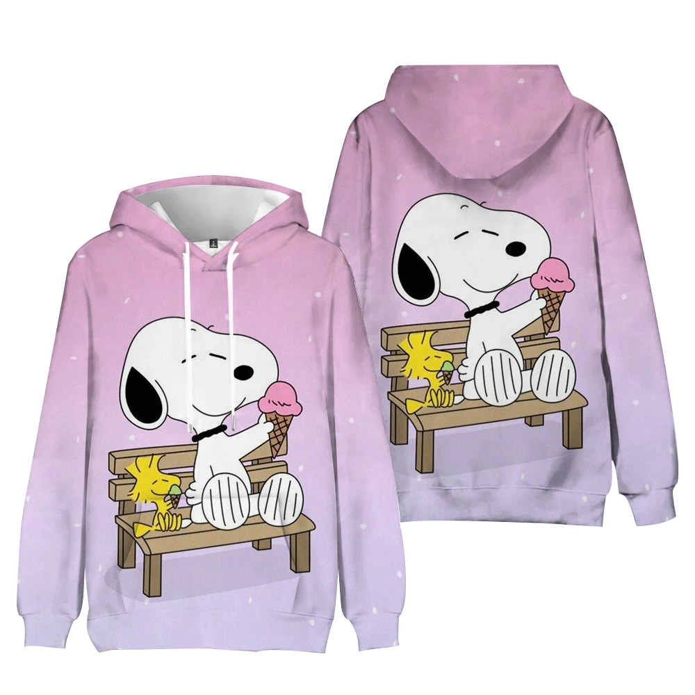 Snoopy cartoon print Women Sweatshirt Long Sleeve Crewneck Graphic Hoodie Clothes Couple Valentine\'s Day Gift Womens Clothes