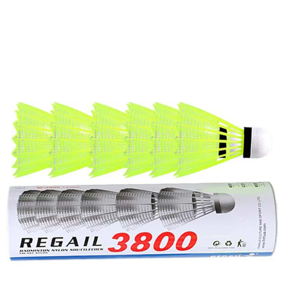 6Pcs Outdoor Badminton Shuttlecocks Premium Nylon Material Strong Resistance for Sports Fitness Training Beginners Play Yellow