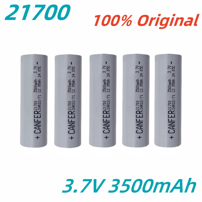 Batterie aste au lithium-ion, haute décharge, adaptée aux lampes de poche LED, outils électriques, 21700 V, 3.7 mAh, 3500