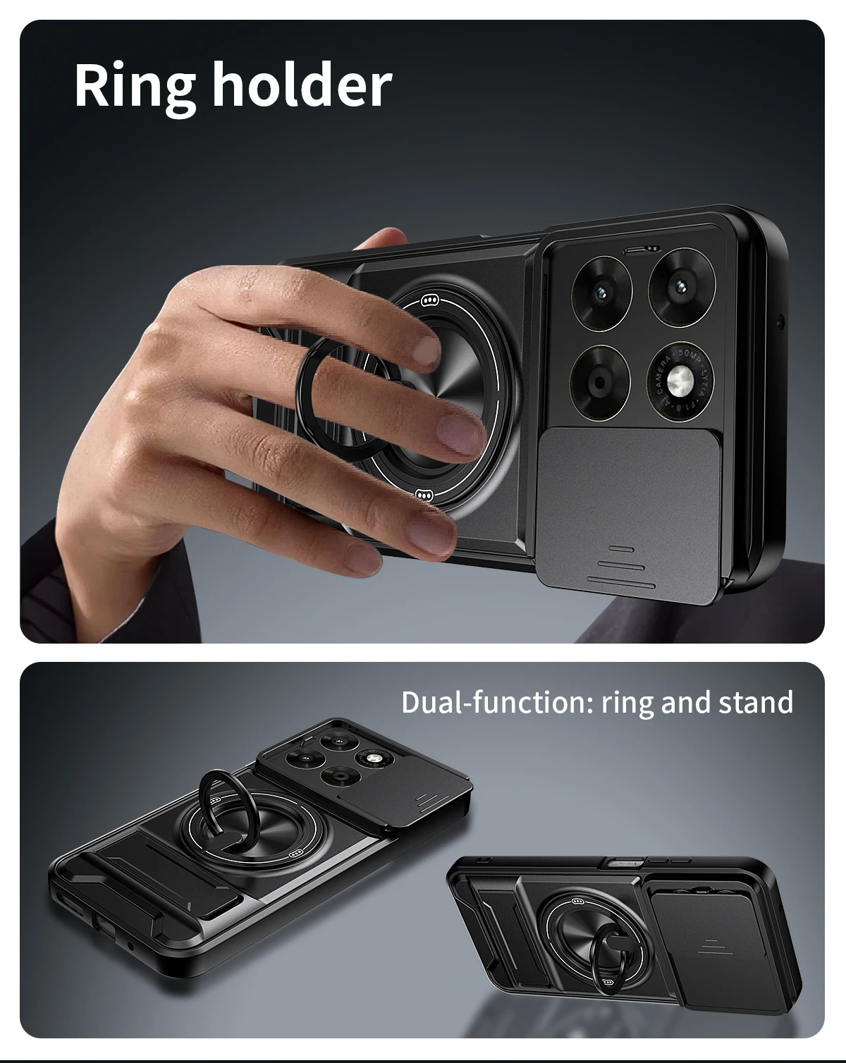 Für Motorola G75 Hülle Moto G67 Cover Moto G77 G75 Handyhülle Magsafe Magnetischer Klapphalter Militärischer Panzer-Kameraschutz – Detail 4