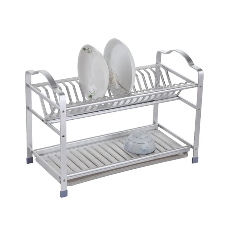 

No punching three-layer aluminum alloy dish rack multi-layer storage household kitchen supplies kitchen utensils combination