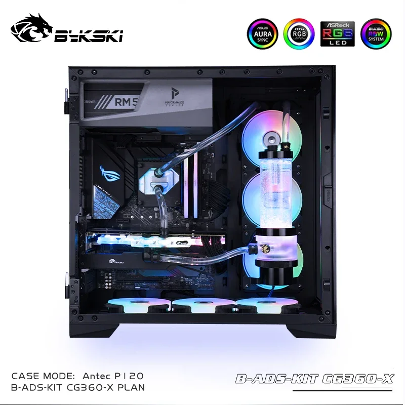 Bykski Hose Liquid Cooler Kit for INTEL AMD CPU / Video Card Cooling / Cooling Bundle 360mm Copper Radiator / AURA RGB Support