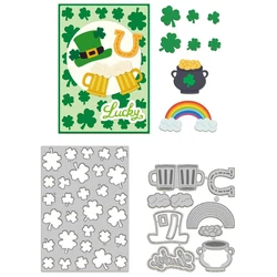 St Patricks Day Clover background Used for card making Metal die-cutting moldsDIY Clipbook Embossed Paper Album Craft Decoration