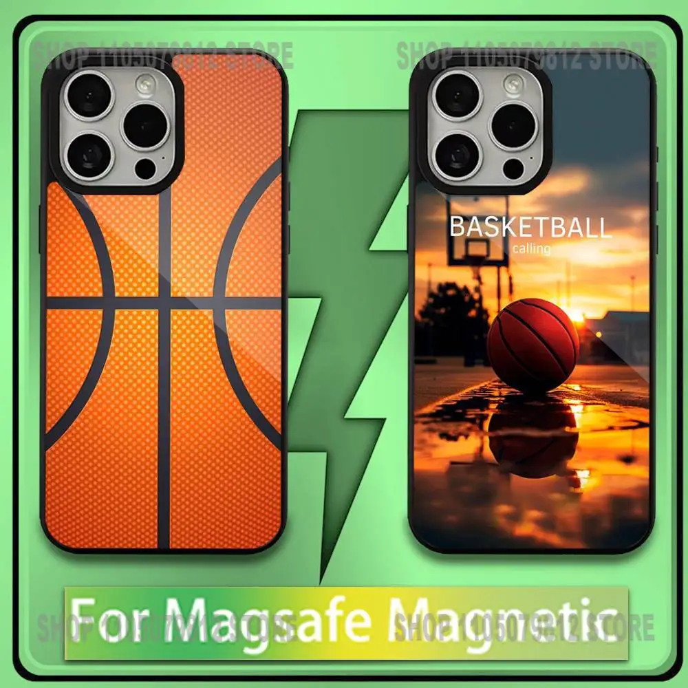 

Basketball Sport Phone Case For iPhone17,16,15,14,13,12,11,Plus,Pro,Max,Mini Soft Magesafe Magnetic Wireless Charge