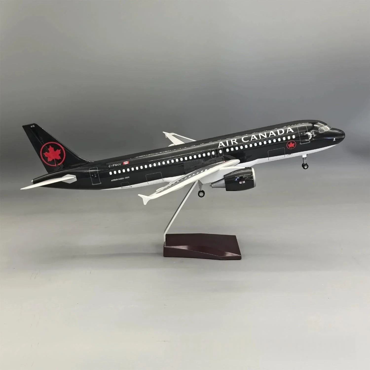 47cm Scale Aircraft Model A320 Canada Airways Diecast Airplane Model Kit Base Resin Simulation Plane Model Static Display Gifts