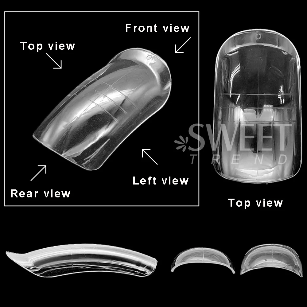 150 pz/scatola Doppio Sistema Unghie Dei Piedi Forme Set Estensione Acrilica Punte False Unghia Del Piede Forme Superiore per Unghie Gel UV Costruzione di Strumenti di Stampo