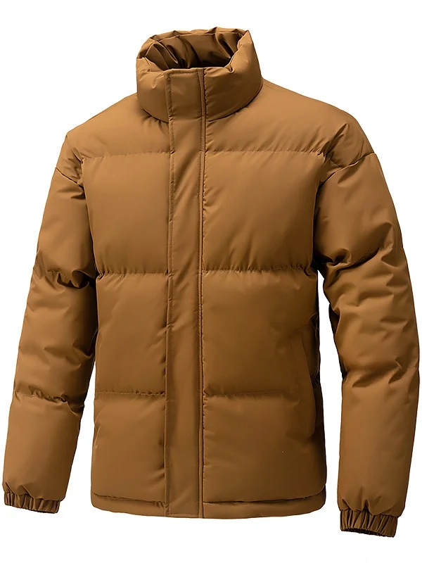 

ex Winter Puffer Jaet Loose Fit Cotton Outerwear Bread Sle Stand Collar Warmth Streetwear Large Size Couples Coat