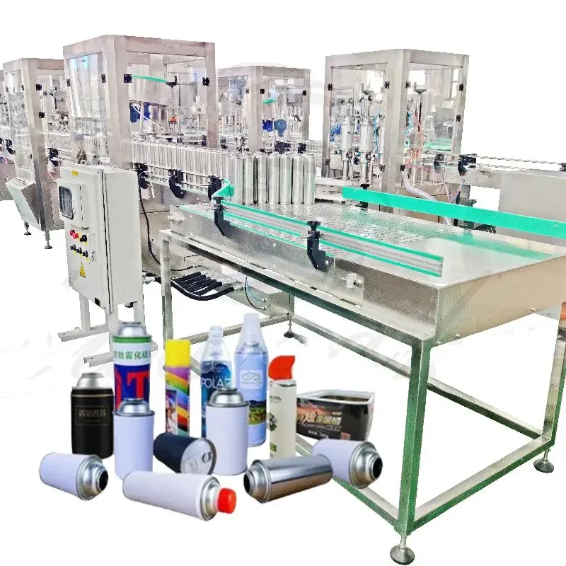 Factory Price Automatic Aluminium Fire Spray Fire Extinguishing Aerosol Spray Filling Machine