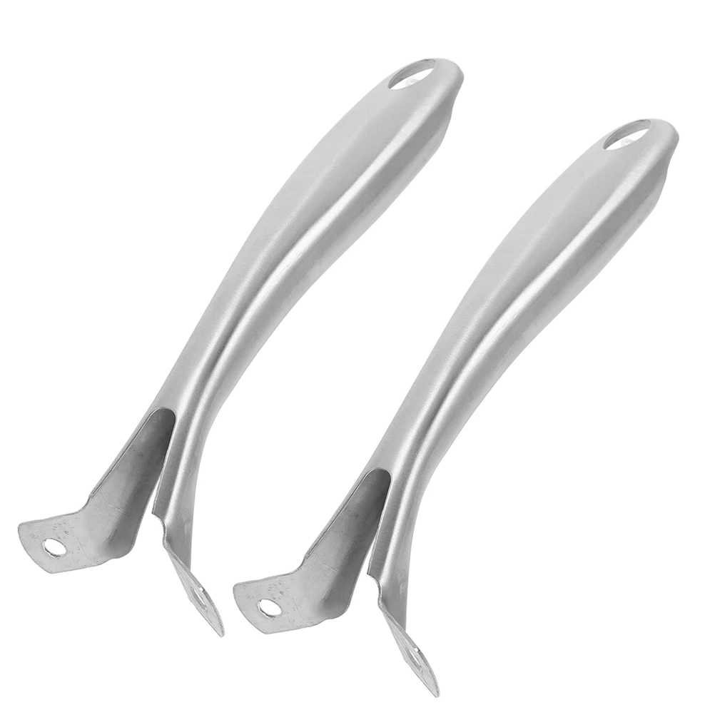 

2Pcs Stainless Steel Handle Universal Pot Replacement Thick Sandblasted Pan Grip Secure Detachable Handle for Frying Pan