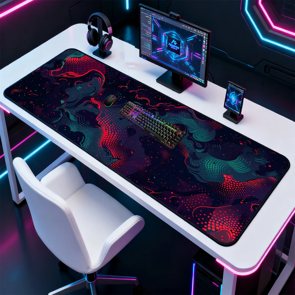 Cyberpunk Mouse Pad Black Red Setup Gamer Rubber Mat Computer Decor Xxl Mousepad 1200x600 Keyboard Pad Non-slip Extended Pad