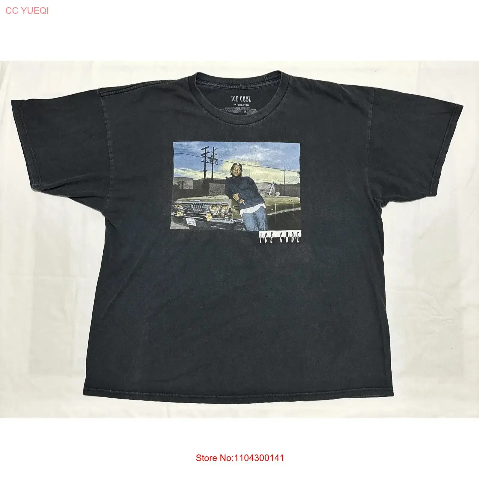 Ice Cube Brand Graohic T Shirt Faded Black Size 2xl Clean Rap vintage Washed Stylish Versatile designer clothes streetwear