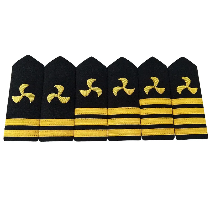 Indian Silk Captain Epaulets Sailor Uniform Epaulettes Anchor Propeller Bars Shirts Shoulder Board Knot Badges DIY Accessories