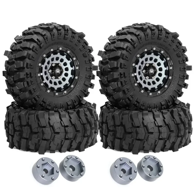 2.6'' Beadlock Wheels and RC Crawler Tires Dual level inserts for 1/10 Axial RR10 90048 90018 90053 Wraith