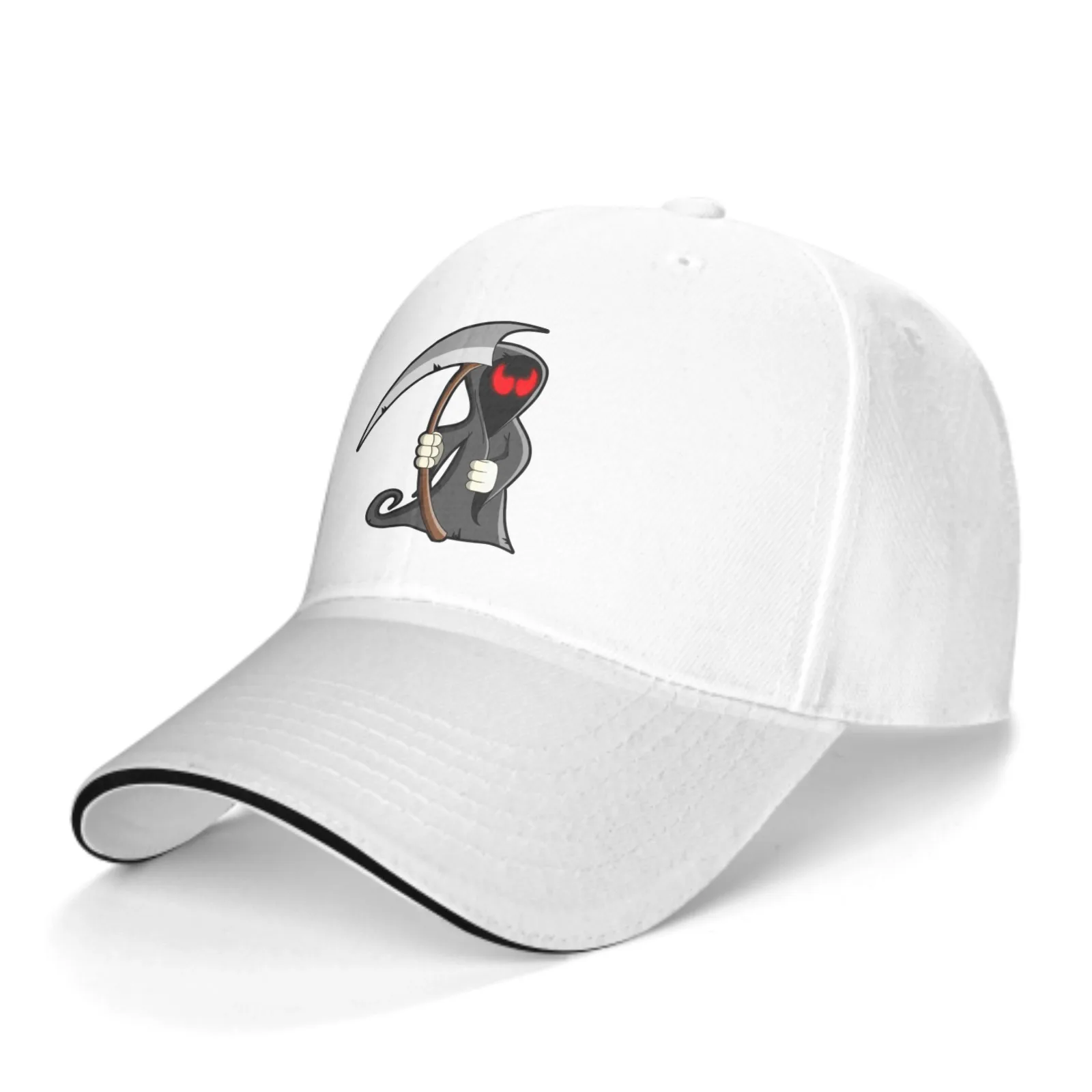 Grim Reaper Adjustable Women Men Back Closure Caps Washed Sandwich Caps Sports Outdoor Baseball Hat