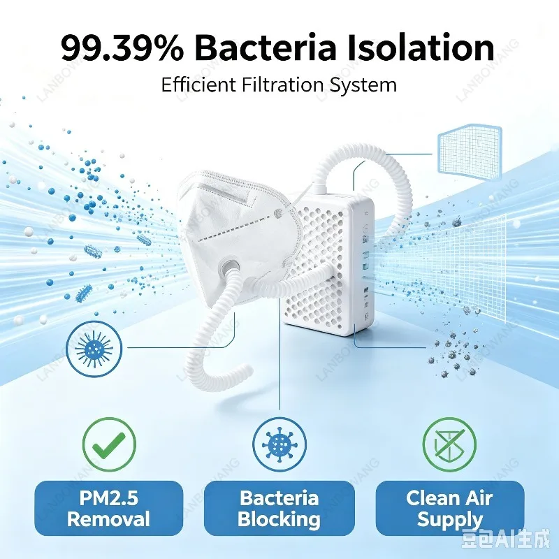 Applicable to [KN95 Electric Fresh Air Mask] Broad Mobile Lung Baobao Fresh Air Positive Pressure Haze Removal  Dust Removal FB2