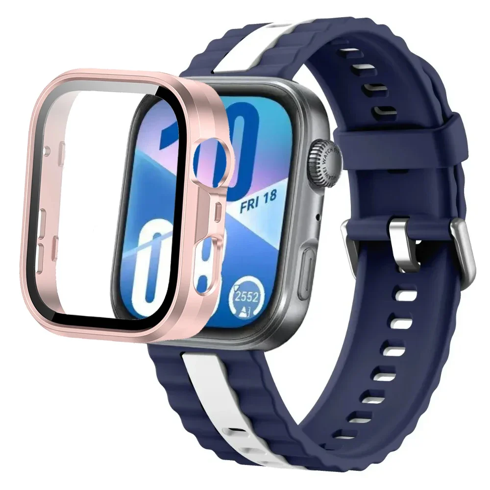 Armband + PC-Hülle für Huawei Watch Fit 4/Fit 4 Pro, Silikonarmband-Teile für Huawei Watch Fit 3 4 Watch Anti-Fall-Schutzhülle