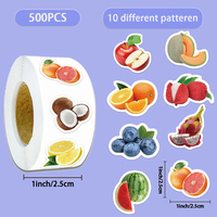 500PCS creative fruit roll stickers for decorating phone cases, laptops, suitcases, DIY waterproof stickers