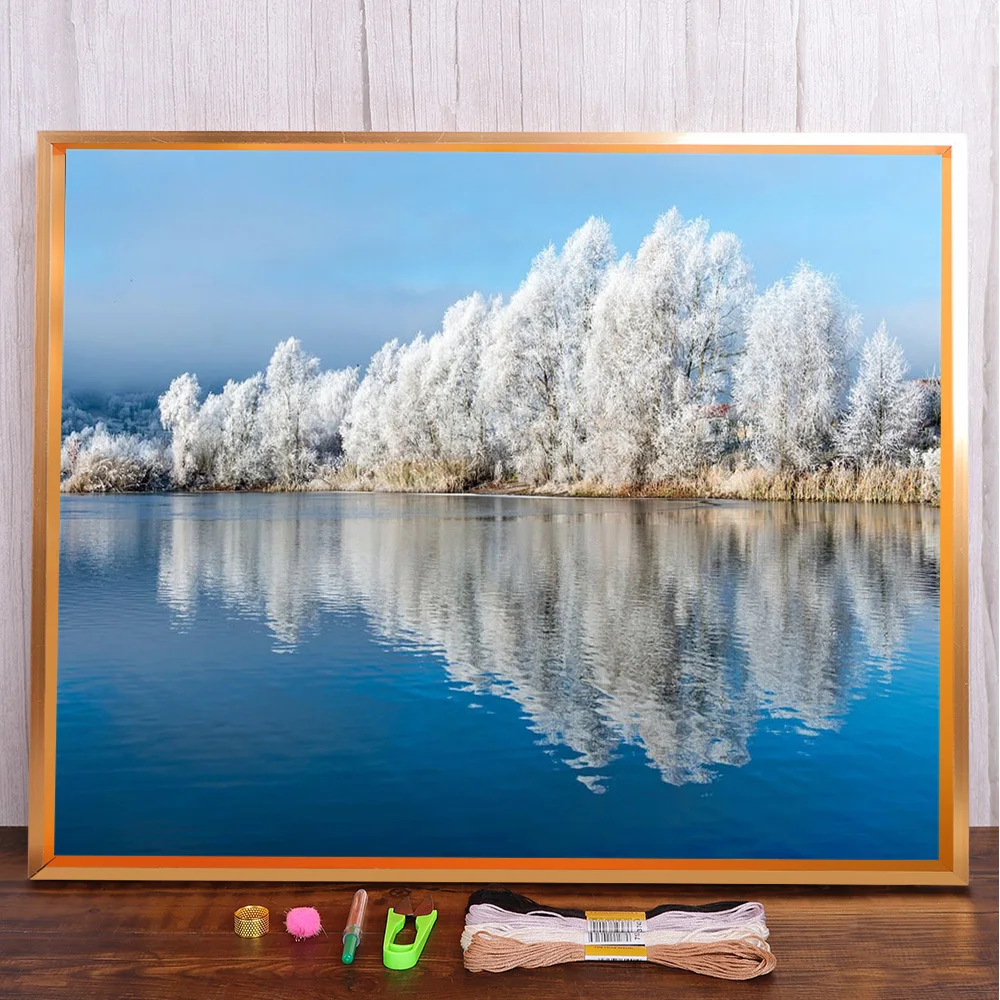 

Landscape Rime Printed 11CT Cross Stitch Complete Kit DIY Embroidery Needlework Craft Painting Sewing Magic Promotions Different