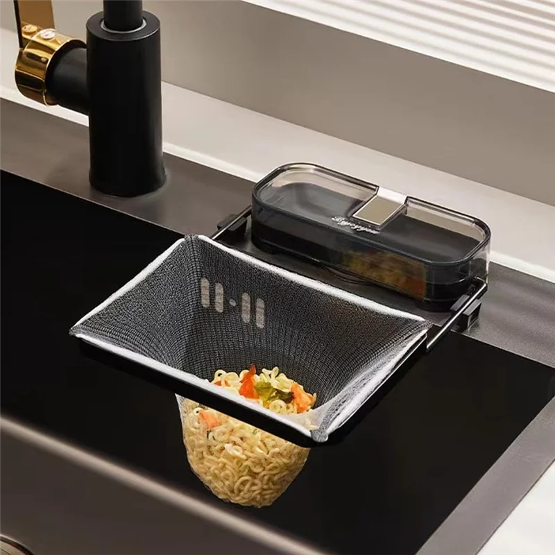 

AA01-Suction Cup Sink Kitchen Net Strainer Colander Corner Sink Strainer Over Have Mesh Bags