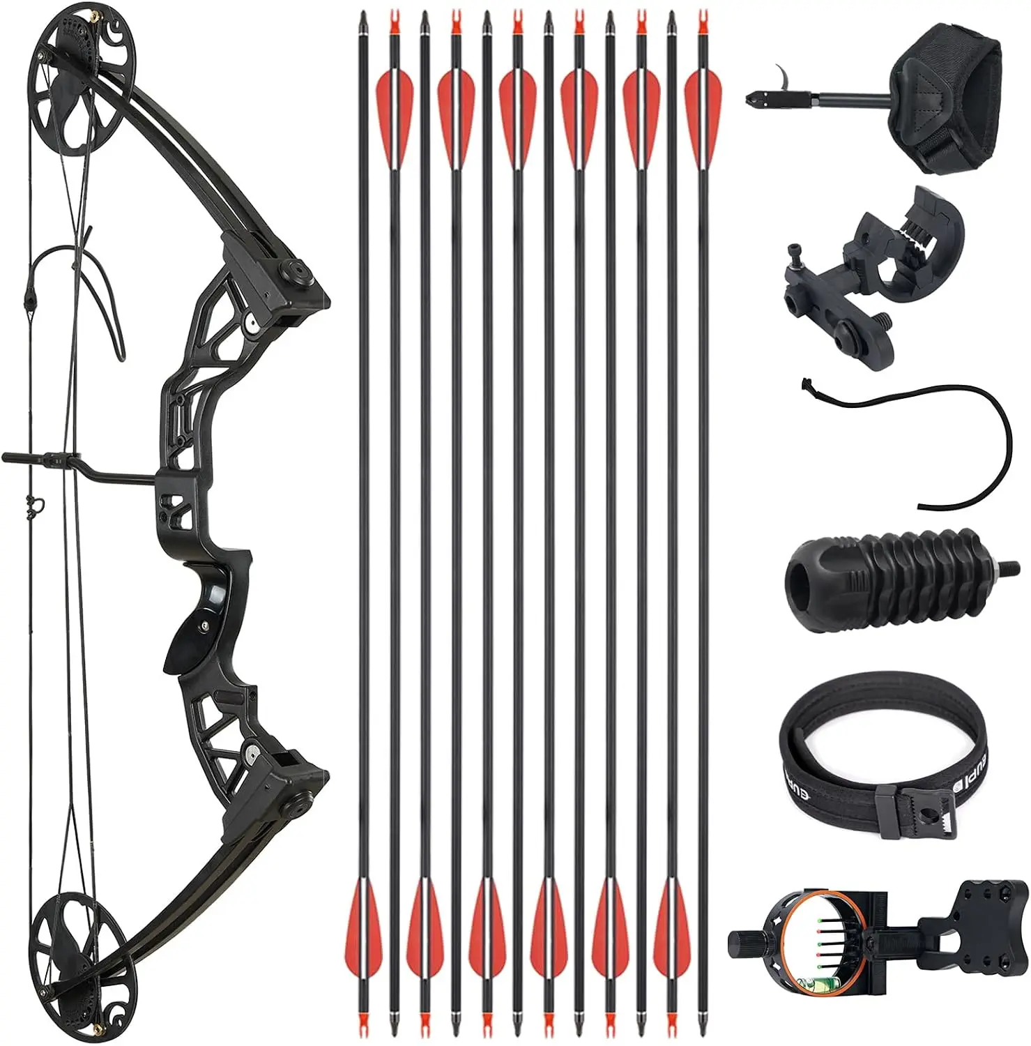 Right Hand Archery Compound Bow for Adults, 20-70 Lbs Adjustable Draw Weight, 19”-30” Draw Length, No Bow Press Needed