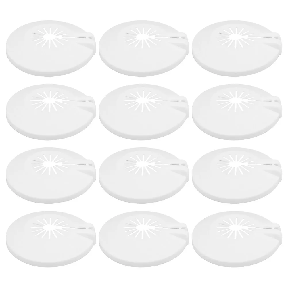 12Pcs Universal Fire Sprinkler Cover Plates Plastic Detachable Easy Install Heat Resistant Fire Sprinkler Parts for Home Office