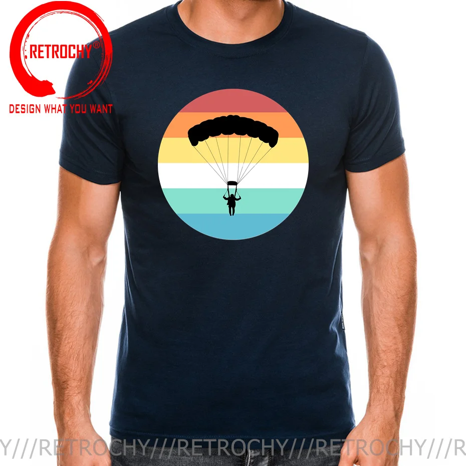 Vinage Distressed Skydiving Skydive T Shirt men Funny Sky Diver T-shirt  Paragliding Parachu Paraglider Tees Graphic Tops TShirt