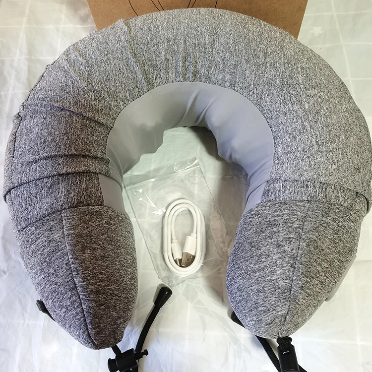 Customization wholesale electric rechargeable heated headrest massage neck support U-shaped pillow