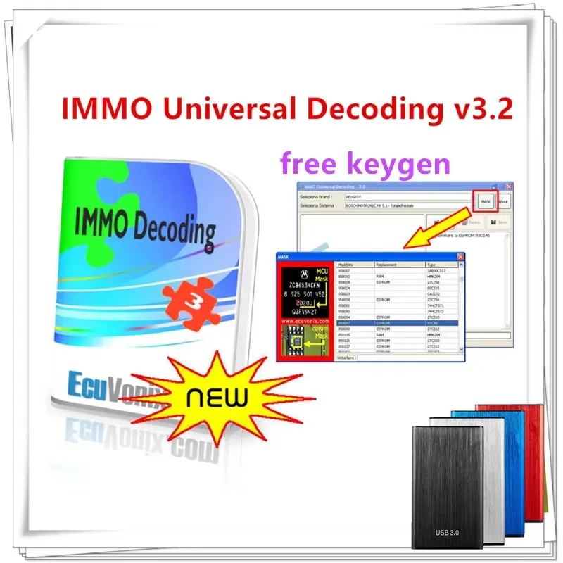 

2025 Hot Sell EcuVonix 3.2 IMMO Universal Decoding V3.2 Remove IMMO Off + Keygen Unlimited Crack free keygen