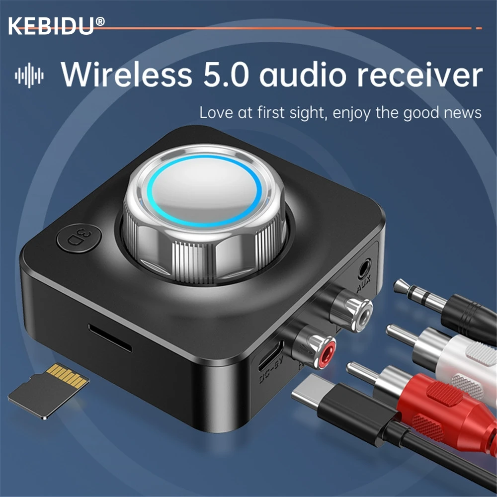 

Bluetooth 5.0 Audio Receiver 3D Stereo Music Wireless Adapter TF Card RCA 3.5mm 3.5 AUX Jack For Car Speaker Amplifier Headphone