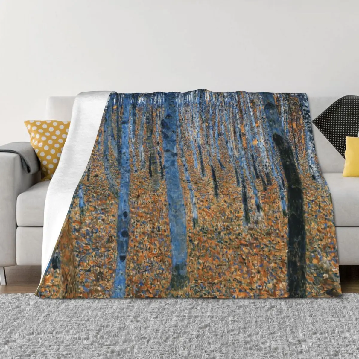 

Beech Grove I - Gustav Klimt Throw Blanket Soft Plaid Decorative Throw Beach Blankets