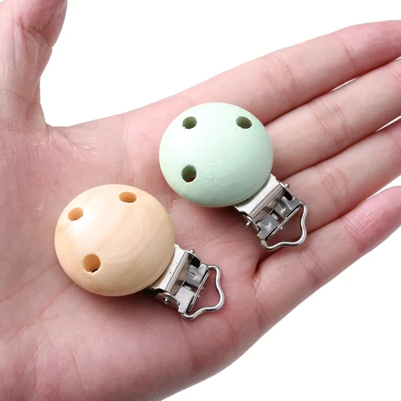 10PCs Baby Teether Clip Pacifier Chain Wood Blanks Pacifier Baby Teething Bracelet Bead Clip Diy Wooden Clips Accessories view 5