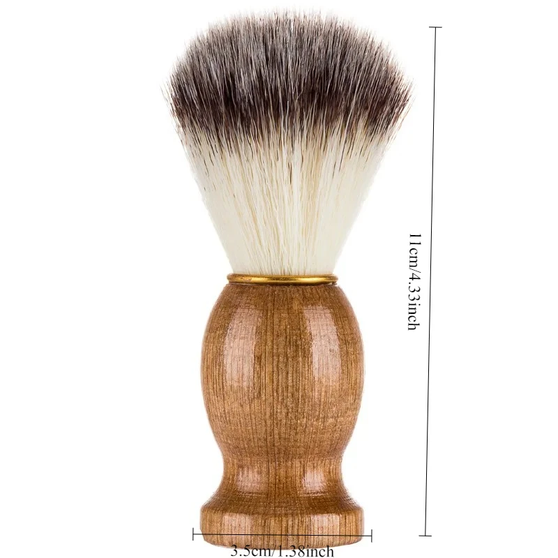 Natürliche Dachshaar Herren Rasierpinsel Barber Salon Männer Gesichtsbart Reinigungsgerät Rasierwerkzeug Rasierpinsel mit Holzgriff