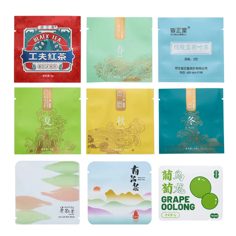 6x8cm Food Grade Flat-Bottomed Blind Coffee Grinding Powder Packaging,Tea Flour Custom Aluminum Foil Packaging Bags - view 4