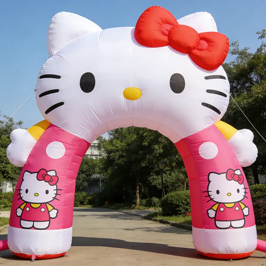

Гигантская надувная арка Hello Kitty для коммерческих мероприятий, входная группа для торговых центров, наружная реклама, вечеринки