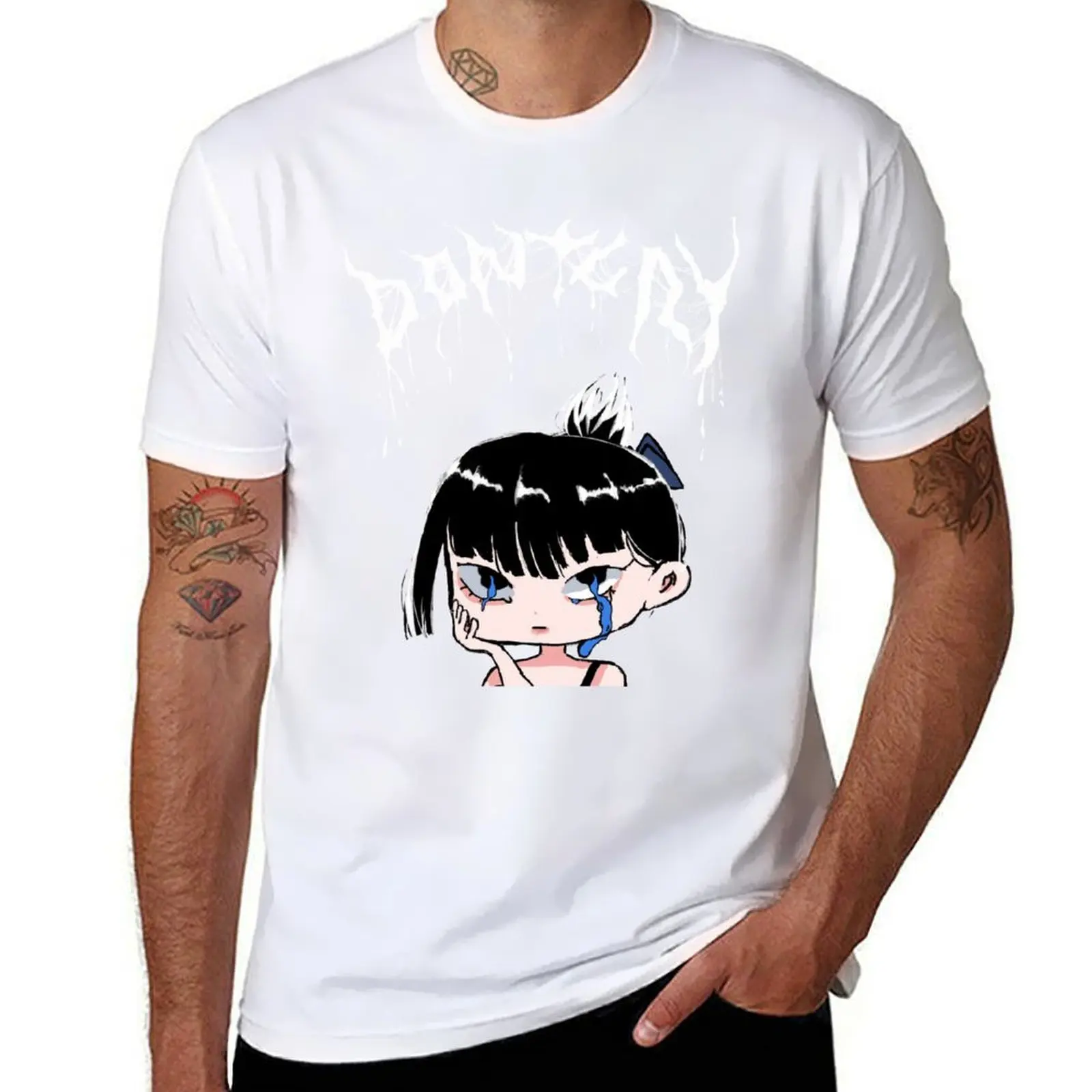 

Don't cry Related Anime Urban Vibes Typography Street ( Dark theme ) T-Shirt t shirts for man cotton T-Shirt