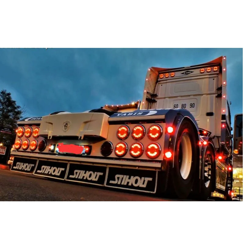 Back Top Roof Led Lamp Sets for 1/14 Tamiya SCANIA R620 R470 RC Car Top Rear Led Brake and Signal Light Kit Accessories