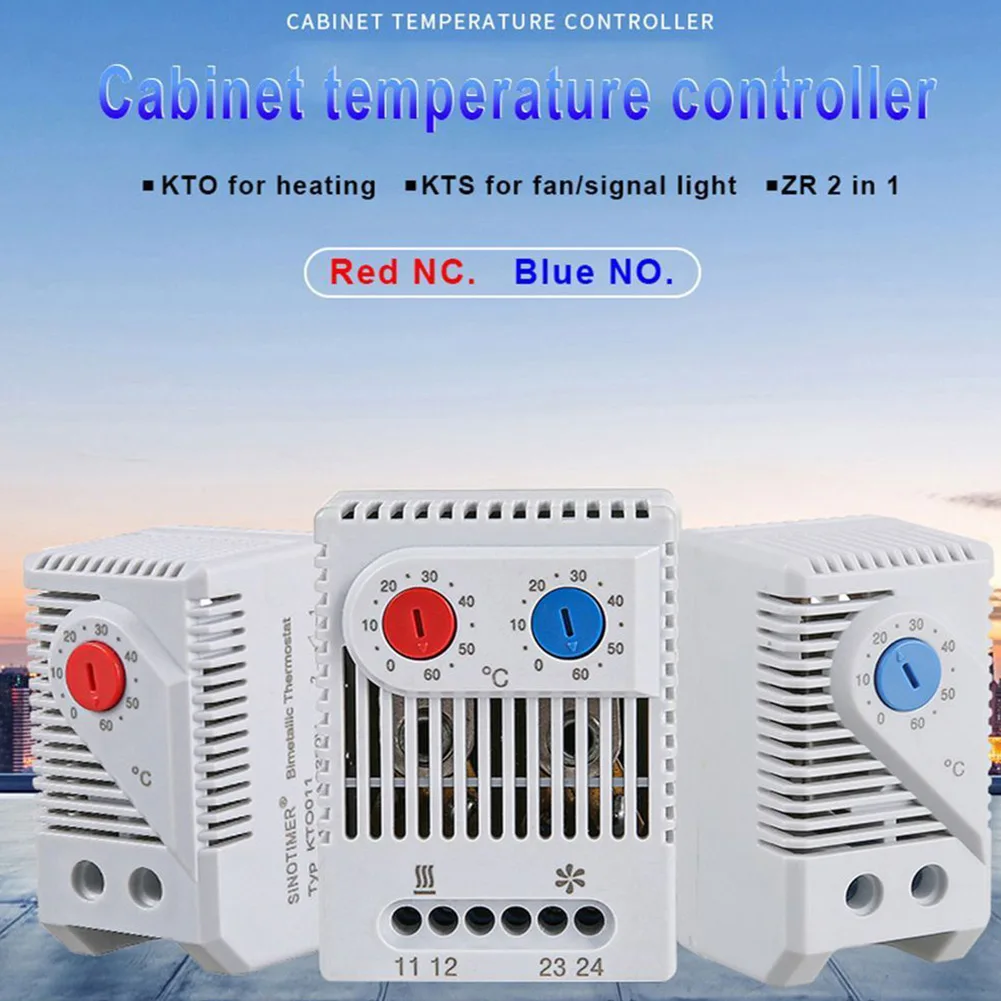 DIN Rail Compact Thermoregulator Thermostat Switch Temperature Controller For Communication Wind Generation Fire Equipment