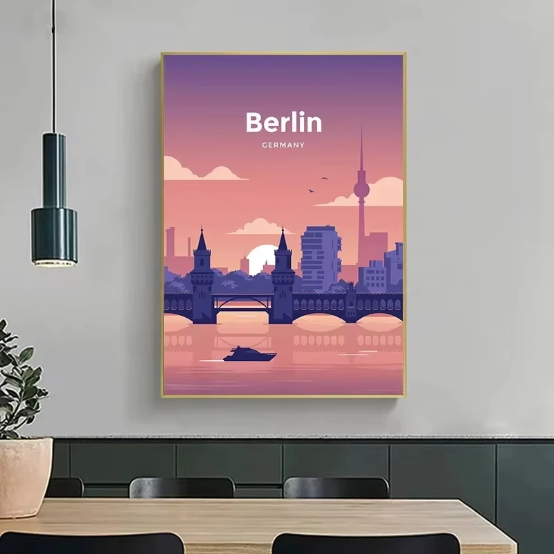 لوحة قماشية للسفر إلى المدينة العالمية ، ملصقات لندن ، فينيسيا ، سيدني ، دبي ، بوسطن ، لندن ، باريس ، مطبوعات فنية جدارية ، ديكور الغرفة