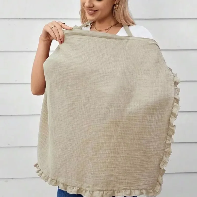 Anti-Peek All - Capa de enfermagem impressa em gaze de algodão Poncho de enfermagem ao ar livre Capa de modéstia para amamentação